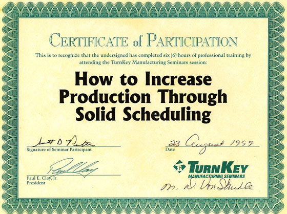 Turn Key: How to increase production through solid scheduling